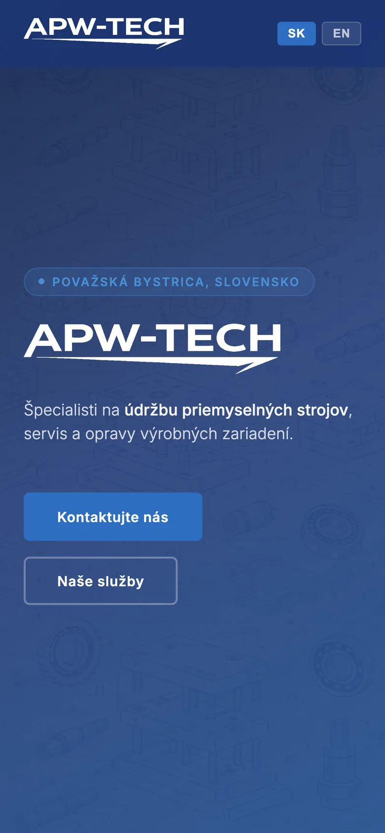 Mobilná verzia webu APW-TECH