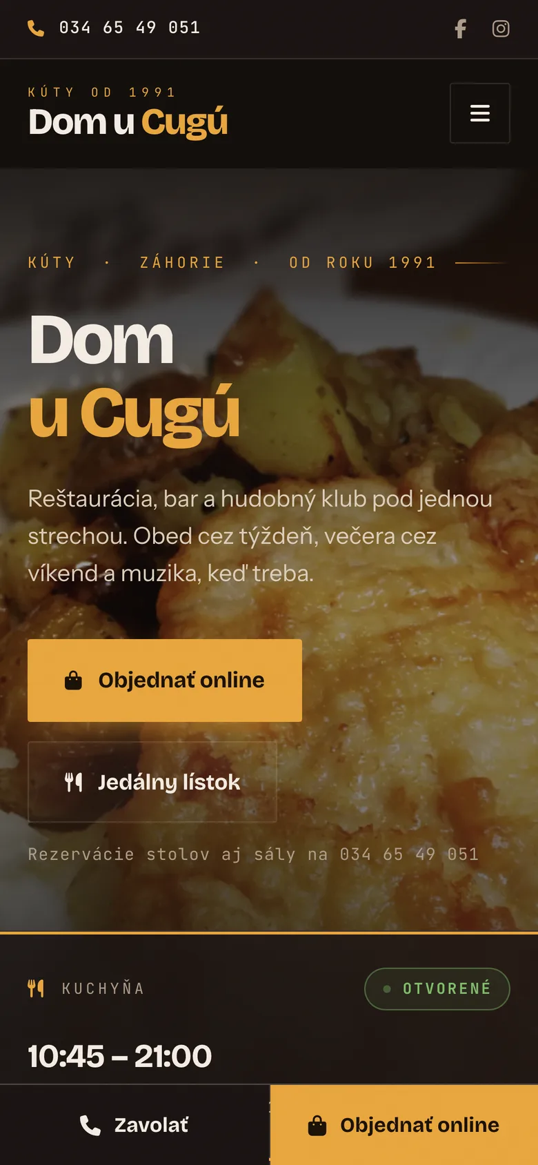 Mobilná verzia webu Dom u Cugú