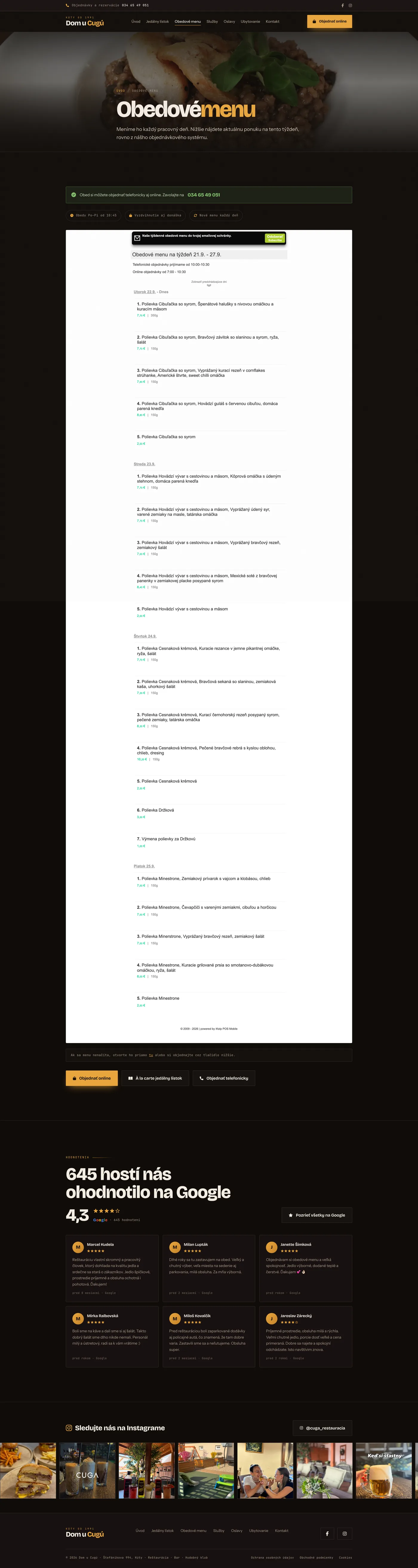Podstránka 2 webu Dom u Cugú