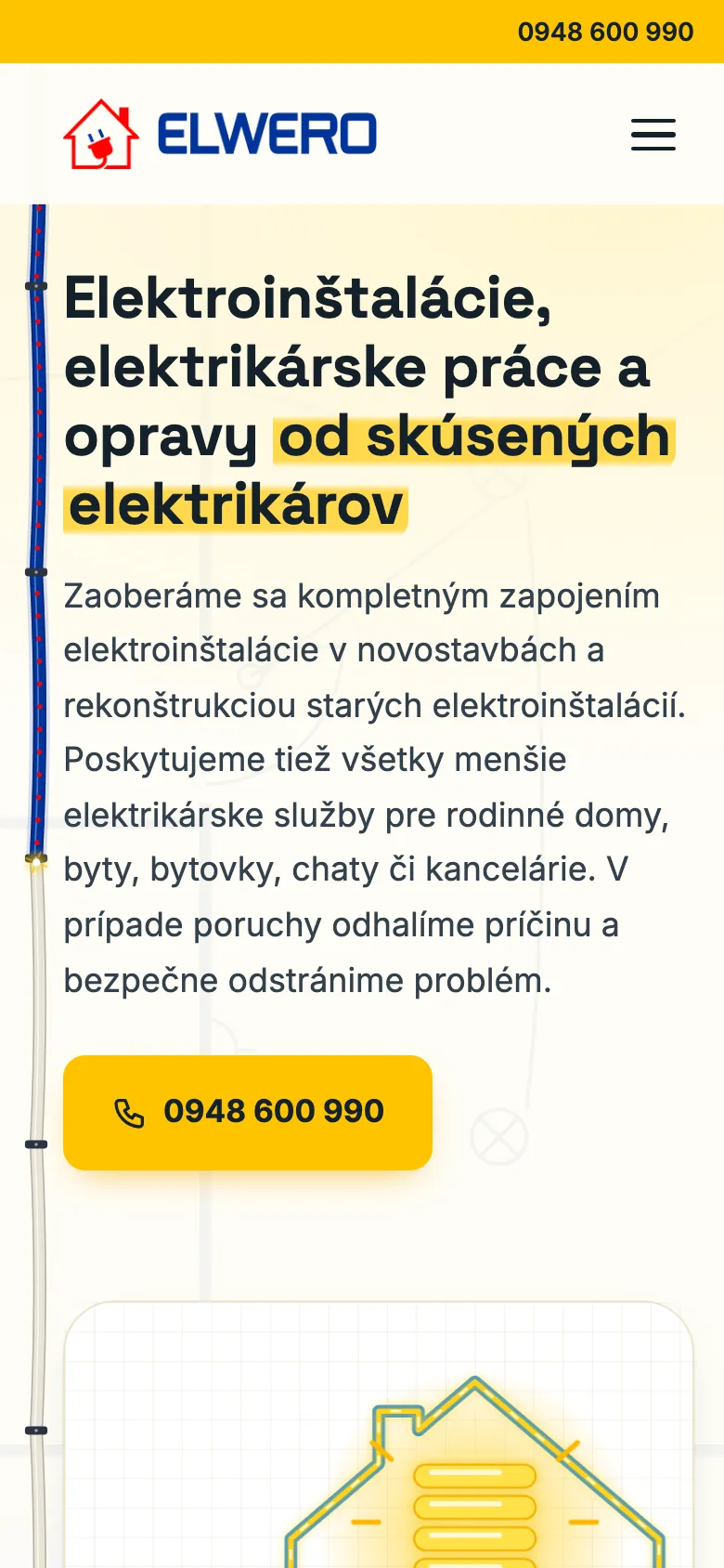 Mobilná verzia webu ELWERO