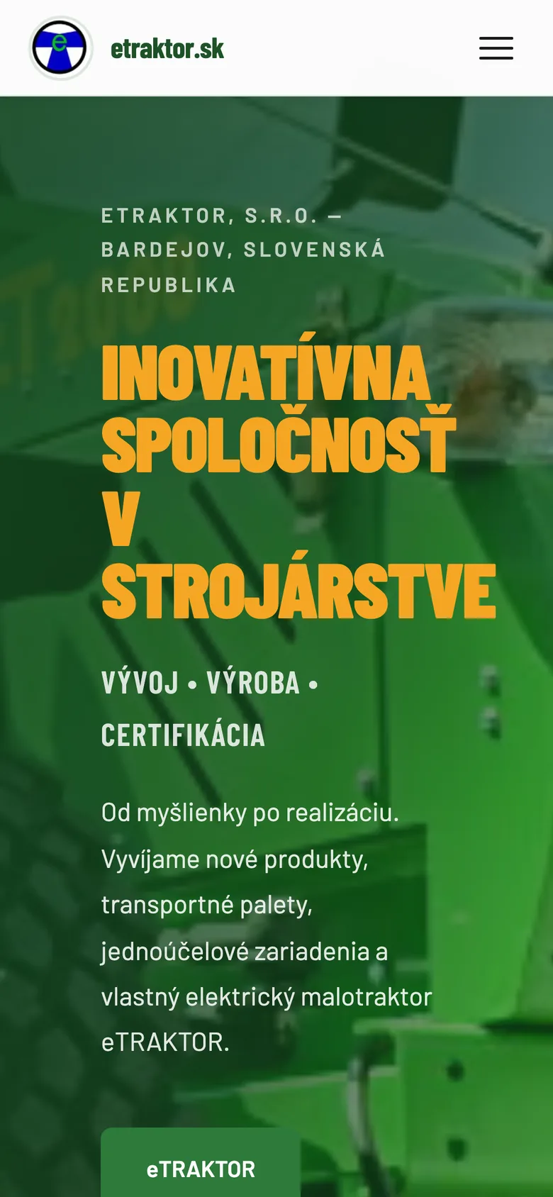 Mobilná verzia webu eTraktor