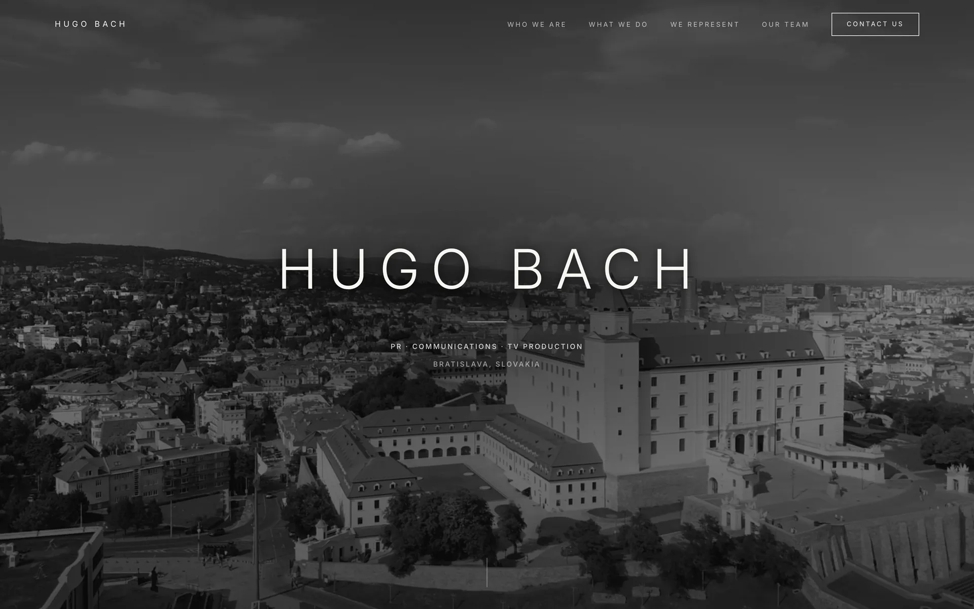 Úvodná stránka webu Hugo Bach