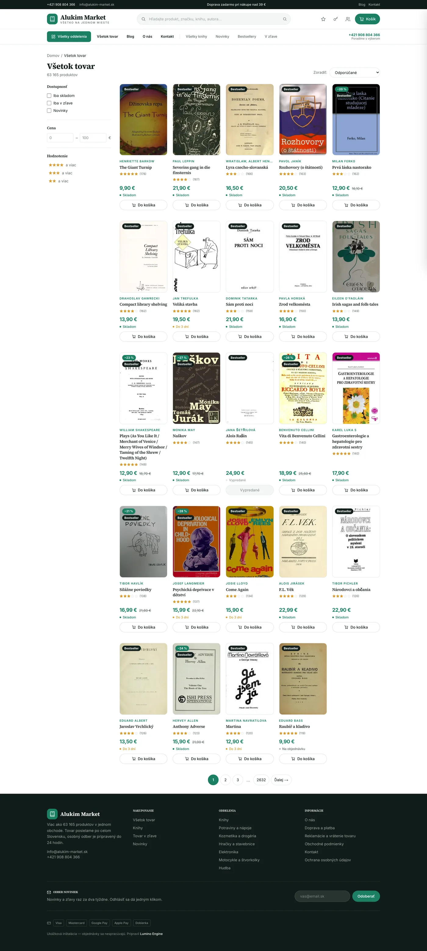 Podstránka 1 webu Alukim Market