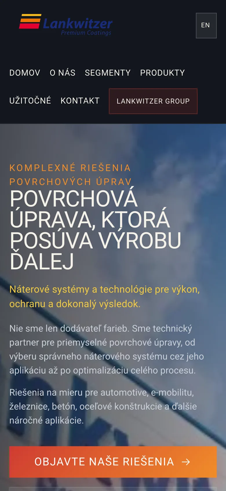 Mobilná verzia webu Lankwitzer Slovensko