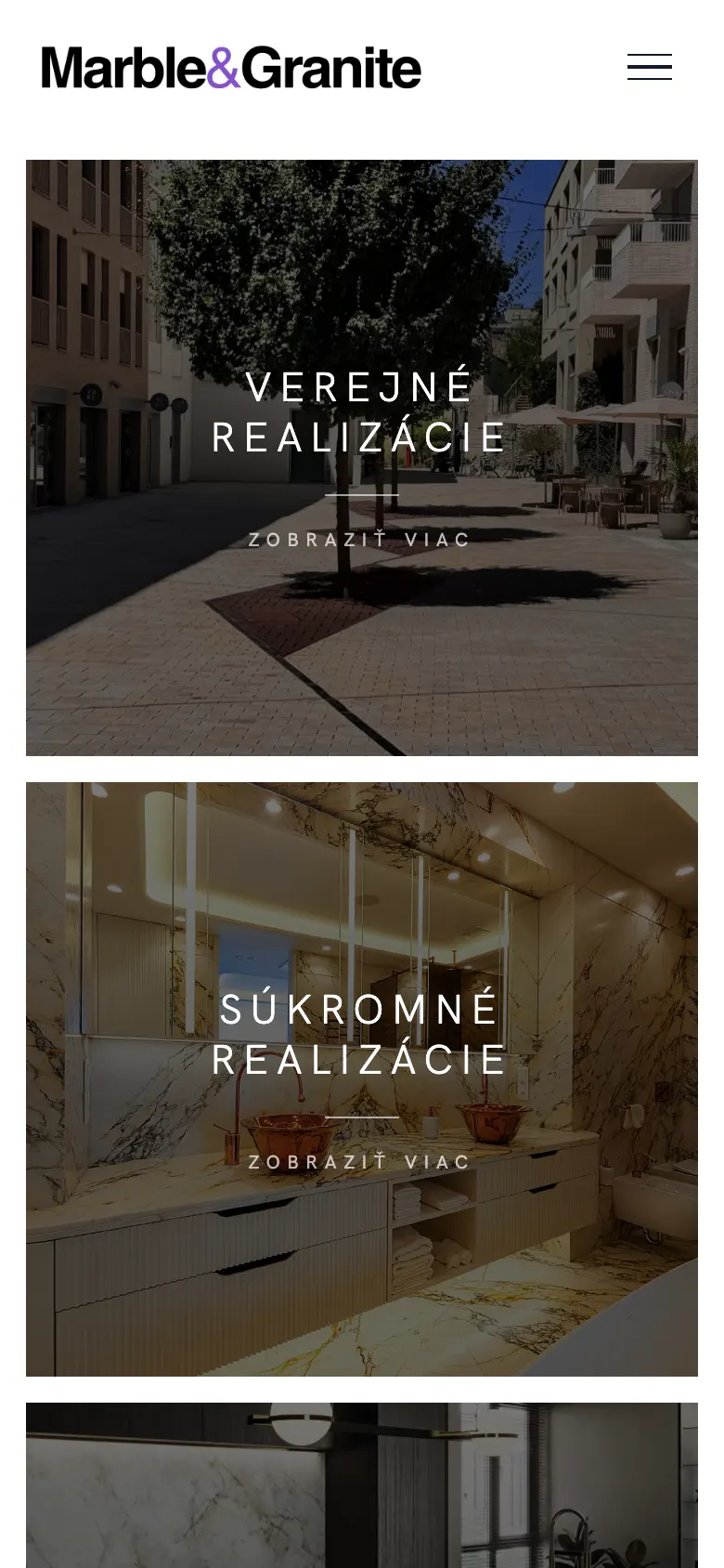 Mobilná verzia webu Marble & Granite