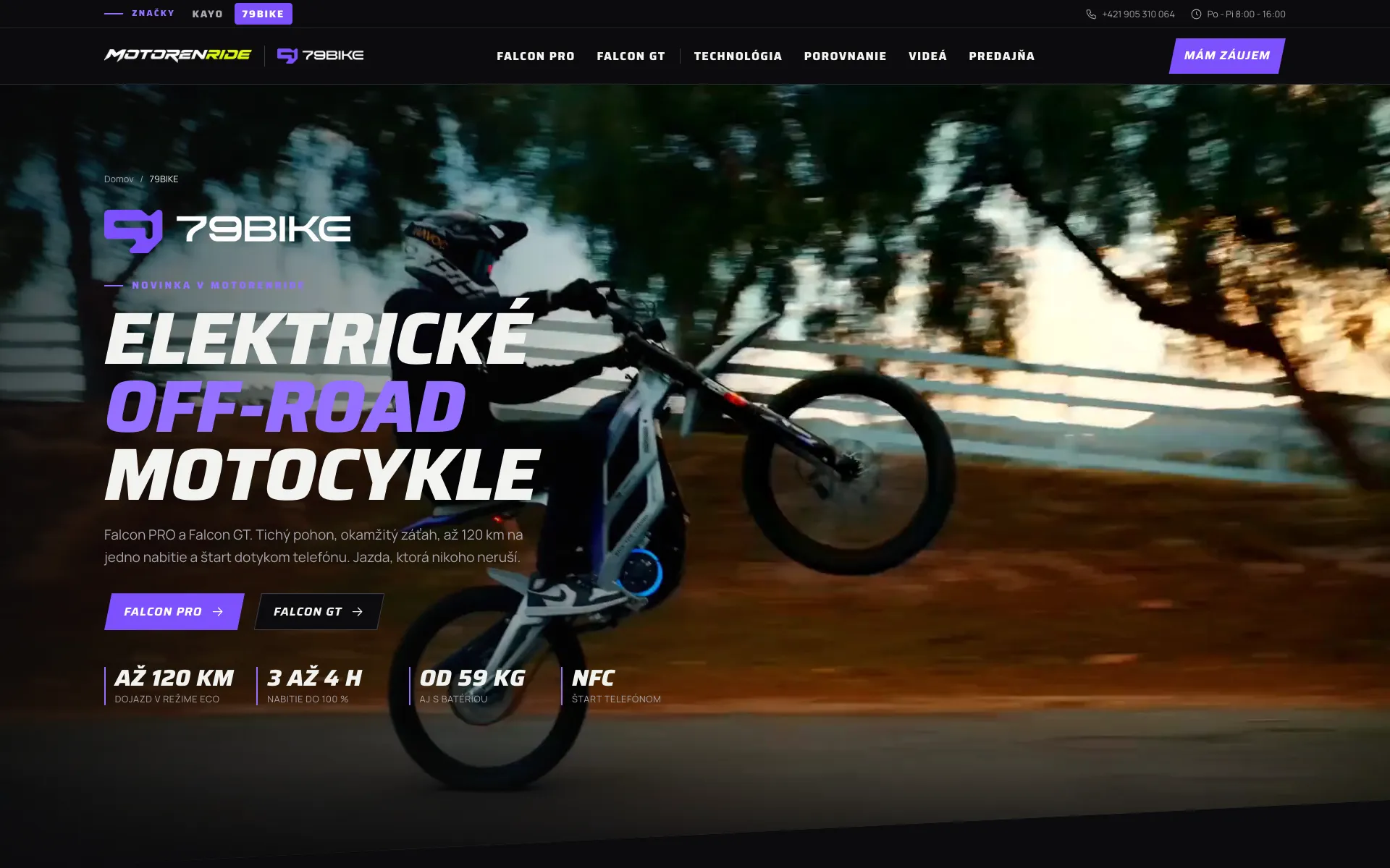 Úvodná stránka webu MotorenRide