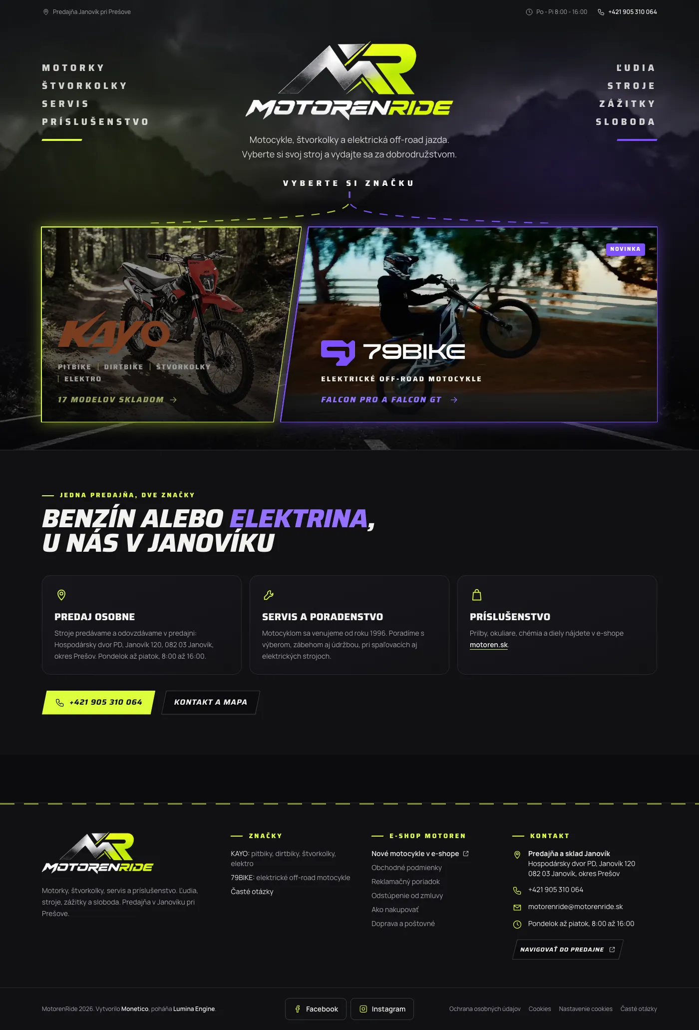 Podstránka 1 webu MotorenRide