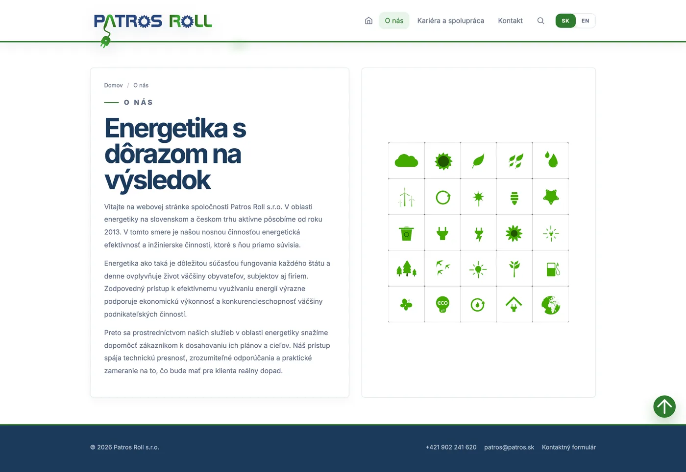 Podstránka 1 webu Patros Roll