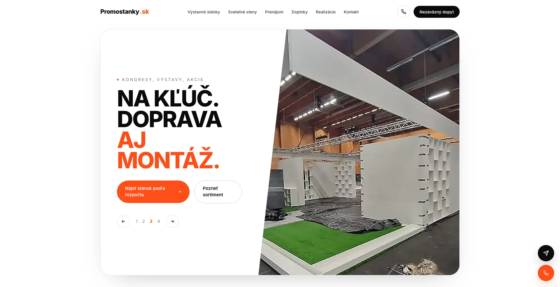 Úvodná stránka webu Promostanky.sk