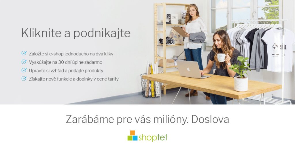 Shoptet - úvodná stránka